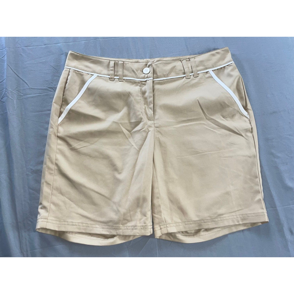 FILA Sport Lightweight Flat Front Microfiber Golf Shorts. Beige, Size 10. MINT!!